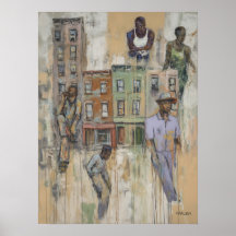 Pintura de Figuras Abstractas de Harlem