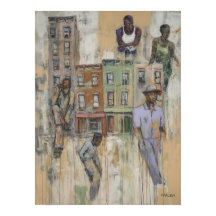 Pintura de Figuras Abstractas de Harlem