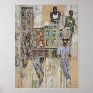 Póster Pintura de Figuras Abstractas de Harlem