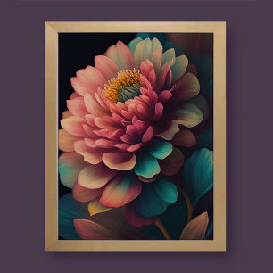 Póster Pintura de flor audaz 3:4