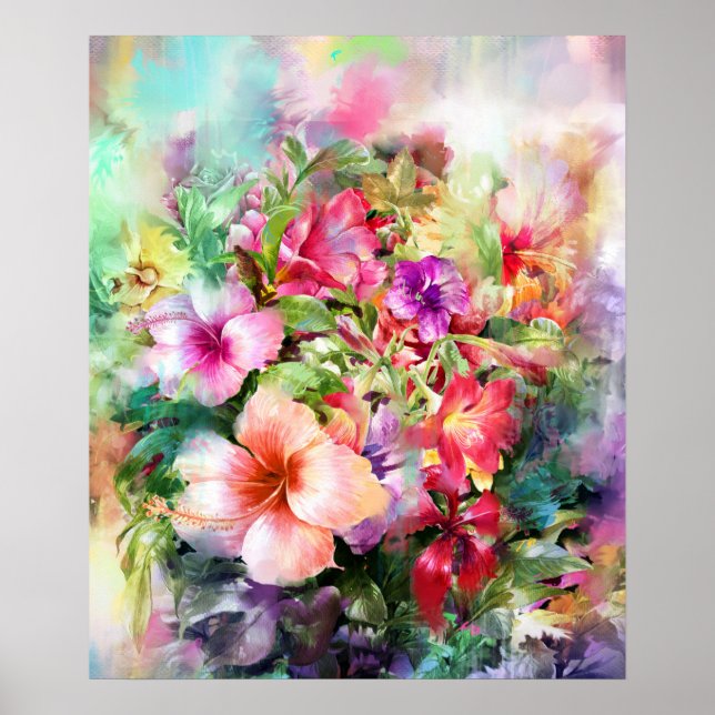 Póster Pintura de flores (Frente)