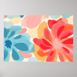 Póster Pintura de flores abstractas