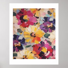 Póster Pintura de flores abstractas expresivas