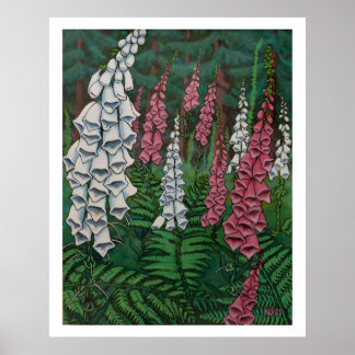Póster Pintura de flores de flores silvestres Poster Foxg