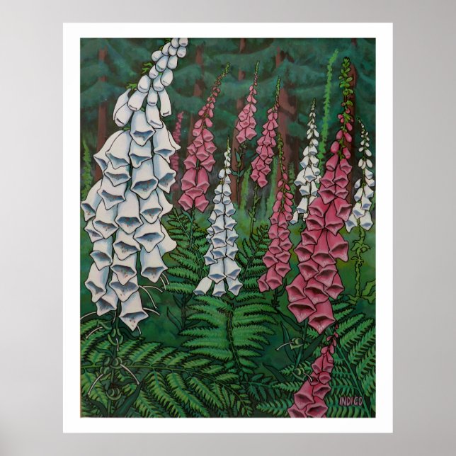 Póster Pintura de flores de flores silvestres Poster Foxg (Frente)