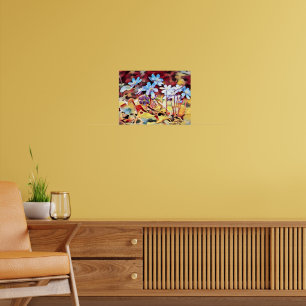 Póster Pintura de flores moradas de verano