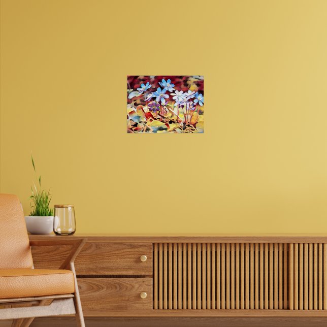 Póster Pintura de flores moradas de verano (Salón 2)