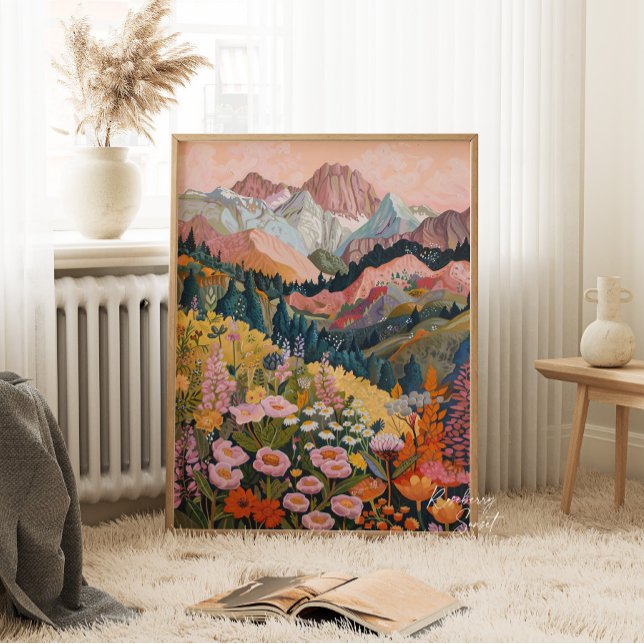 Póster Pintura de flores silvestres de la montaña de los  (Subido por el creador)