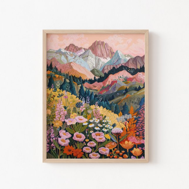 Póster Pintura de flores silvestres de la montaña de los  (Subido por el creador)
