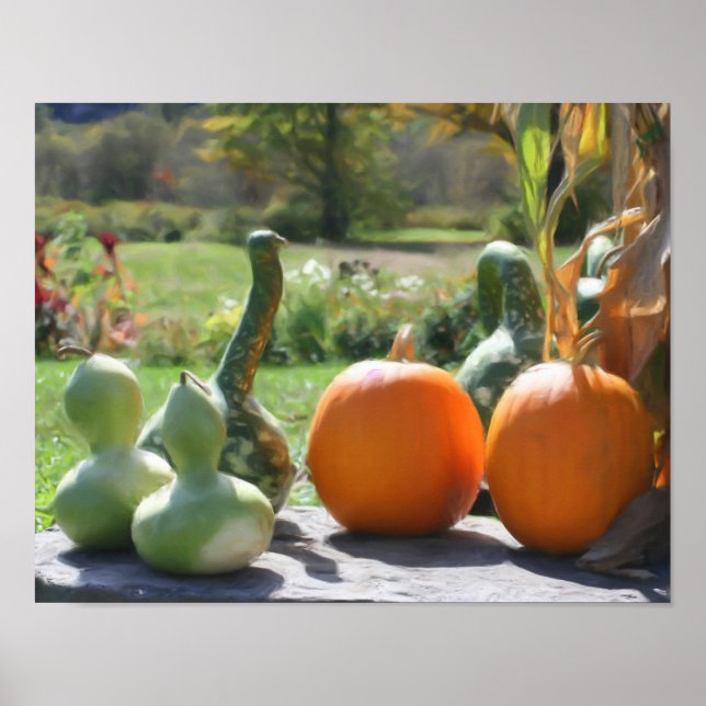 Póster Pintura de fotos de calabazas gigantes de Gourds (Frente)