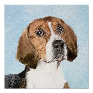 Póster Pintura de Foxhound inglesa - Arte Perro Original