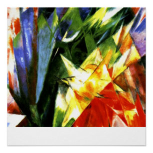Póster Pintura de Franz Marc, Pájaros,
