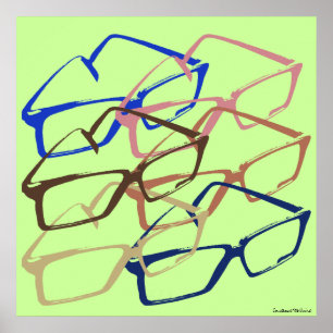 Póster Pintura de gafas de seguridad de trabajo retro