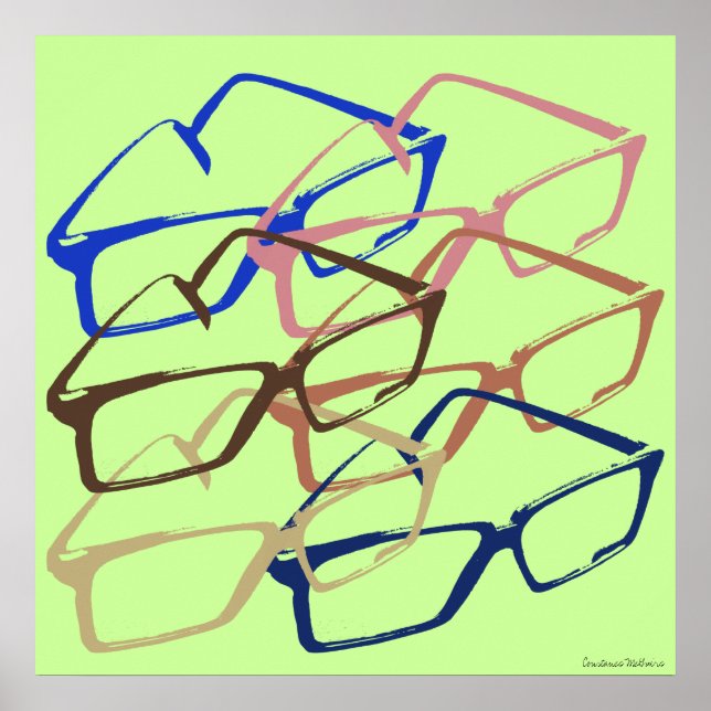 Póster Pintura de gafas de seguridad de trabajo retro (Frente)