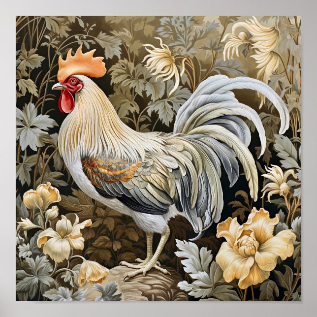 Póster Pintura de gallo (Frente)