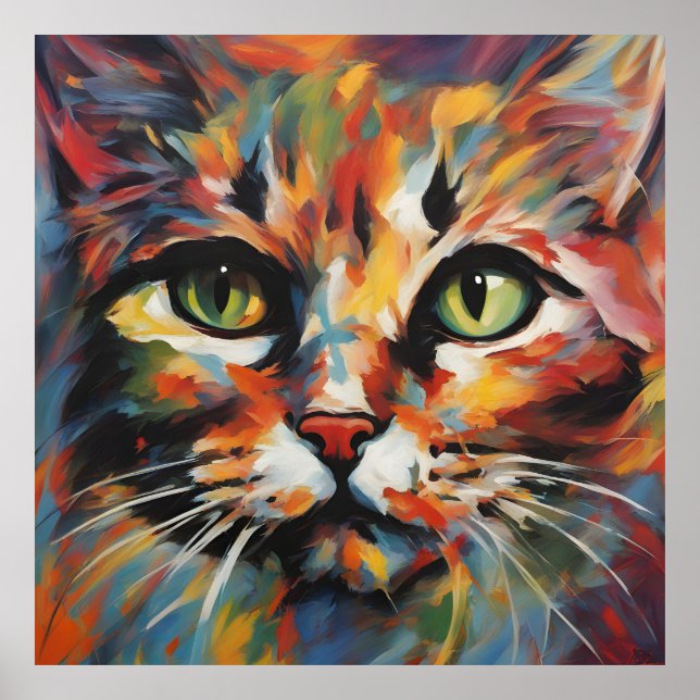 Póster Pintura de gato (Frente)