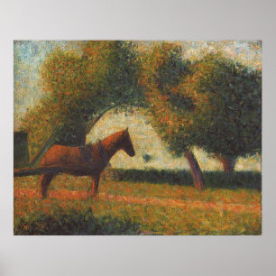Póster Pintura de Georges Seurat: El carro golpeado (1883