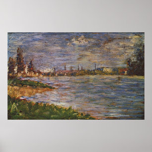 Póster Pintura de Georges Seurat: Los dos bancos (1883)