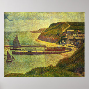 Póster Pintura de Georges Seurat: Puerto en Bessin (1888)