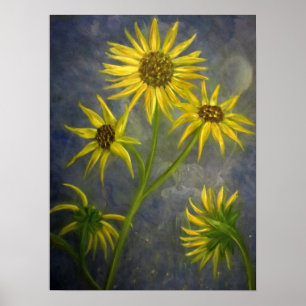 Póster Pintura de girasol Bella Artes Imprimir "Aparición