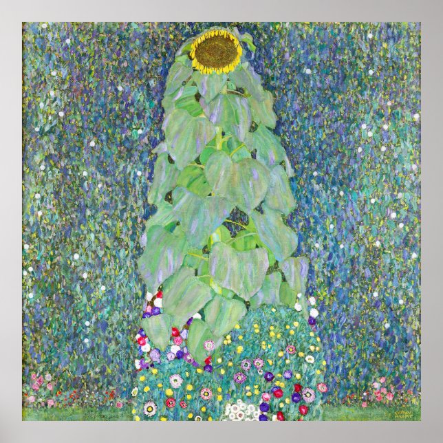 Póster Pintura de girasol de Gustav Klimt (Frente)