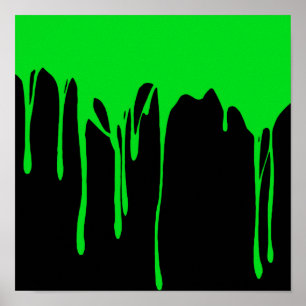 Póster Pintura de goteo verde