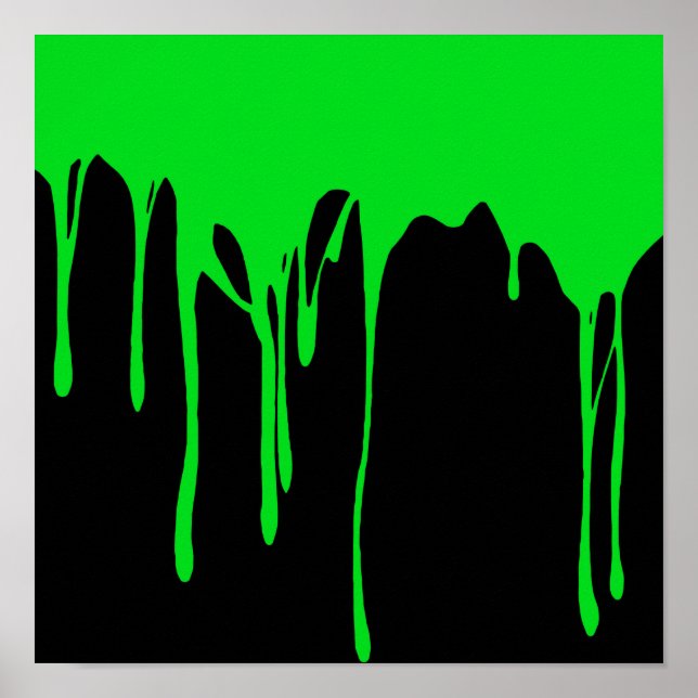 Póster Pintura de goteo verde (Frente)