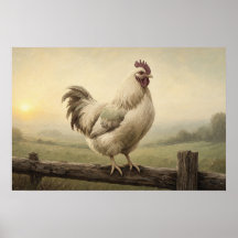 Pintura de granja Gallo Primera Luz