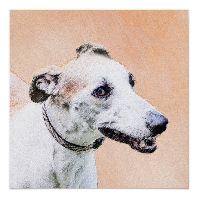 Póster Pintura de Greyhound - Arte de perros original muy (Anverso)