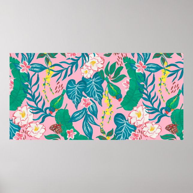 Póster Pintura de guache sin fisuras con tracto abstracto (Frente)