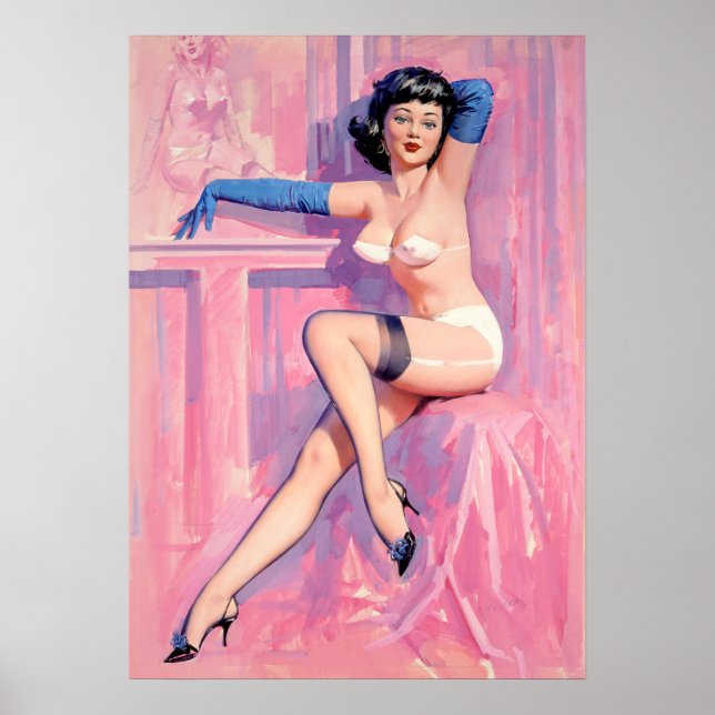 Póster Pintura de guantes azules (Frente)