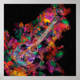 Póster Pintura de guitarra