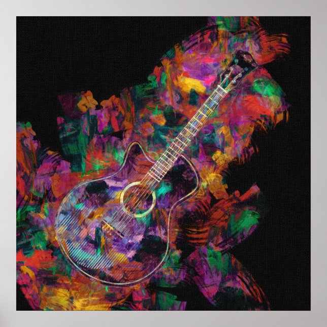 Póster Pintura de guitarra (Frente)