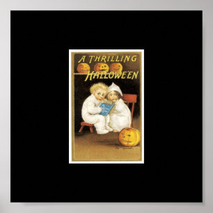 Póster Pintura de Halloween de niños leyendo historia de 