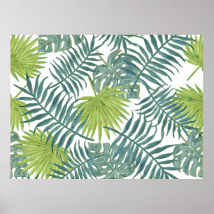 Póster Pintura de hojas de palmera hawaiana