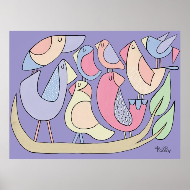 Póster Pintura de Ilustracion de bifurcación de pájaro de (Frente)