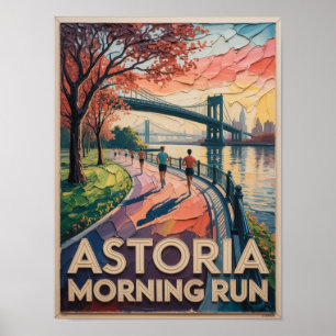Póster Pintura de impasto de la carrera matutina en Astor