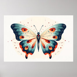 Póster Pintura de insectos de mariposa