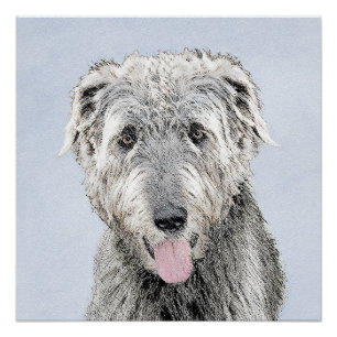 Póster Pintura de Irish Wolfhound - Arte de perro origina