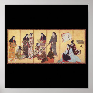 Póster Pintura de Iwasa Matabei c. Japón en 1650