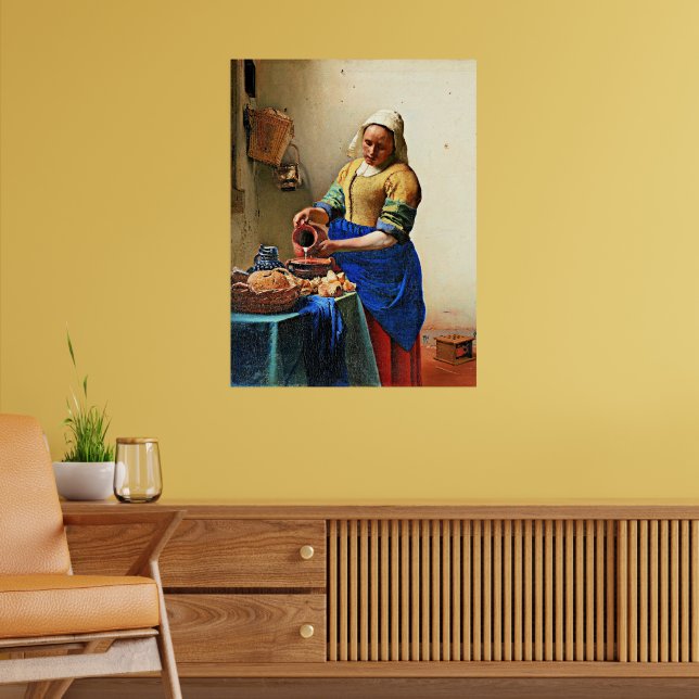 Póster pintura de Johannes Vermeer, la Milkmaid (Salón 2)