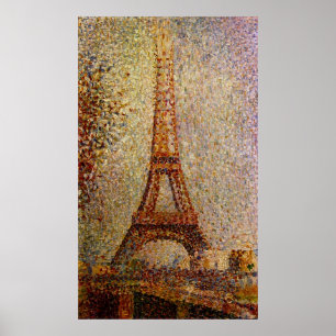 Póster Pintura de Jorte Seurat: La torre Eiffel (1889)