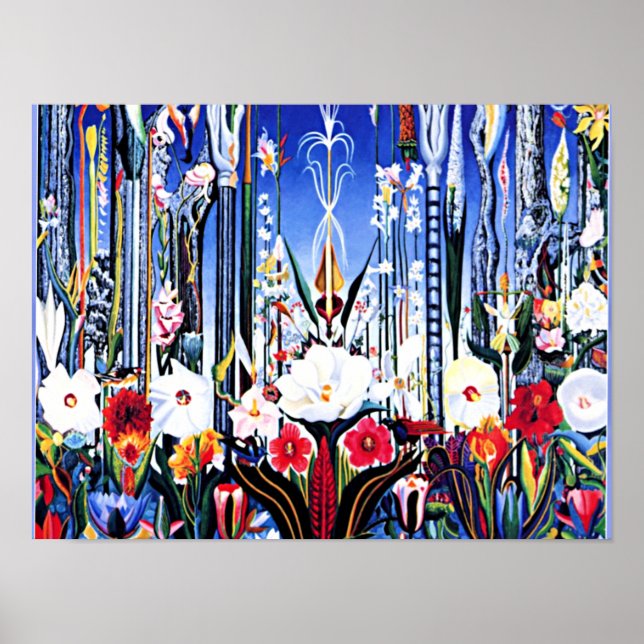 Póster Pintura de Joseph Stella, Flores Italia (Frente)