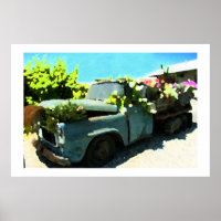 Pintura de la antigua fábrica de flores de camión 