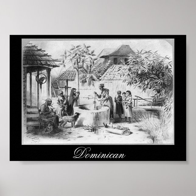 Póster Pintura de la Antigua República Dominicana alreded (Frente)