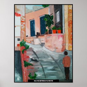 Póster Pintura de la calle del San Miguel por Alfred Fox