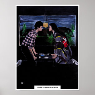 Póster Pintura de la Ceremonia del Té Japonesa por Alfred