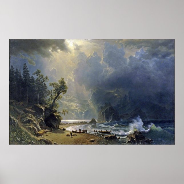 Póster Pintura de la Costa del Pacífico Bierstadt Puget S (Frente)
