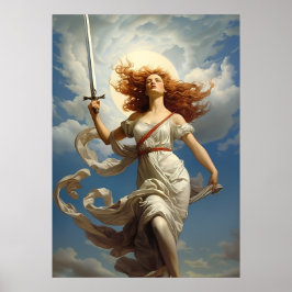 Póster Pintura de la diosa de la libertad y la libertad