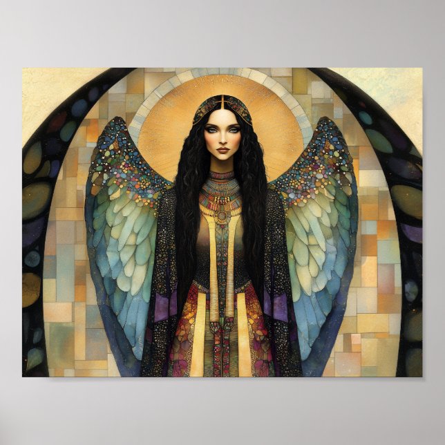 Póster Pintura de la diosa Lilith Dark Rainbow Mosaic (Frente)